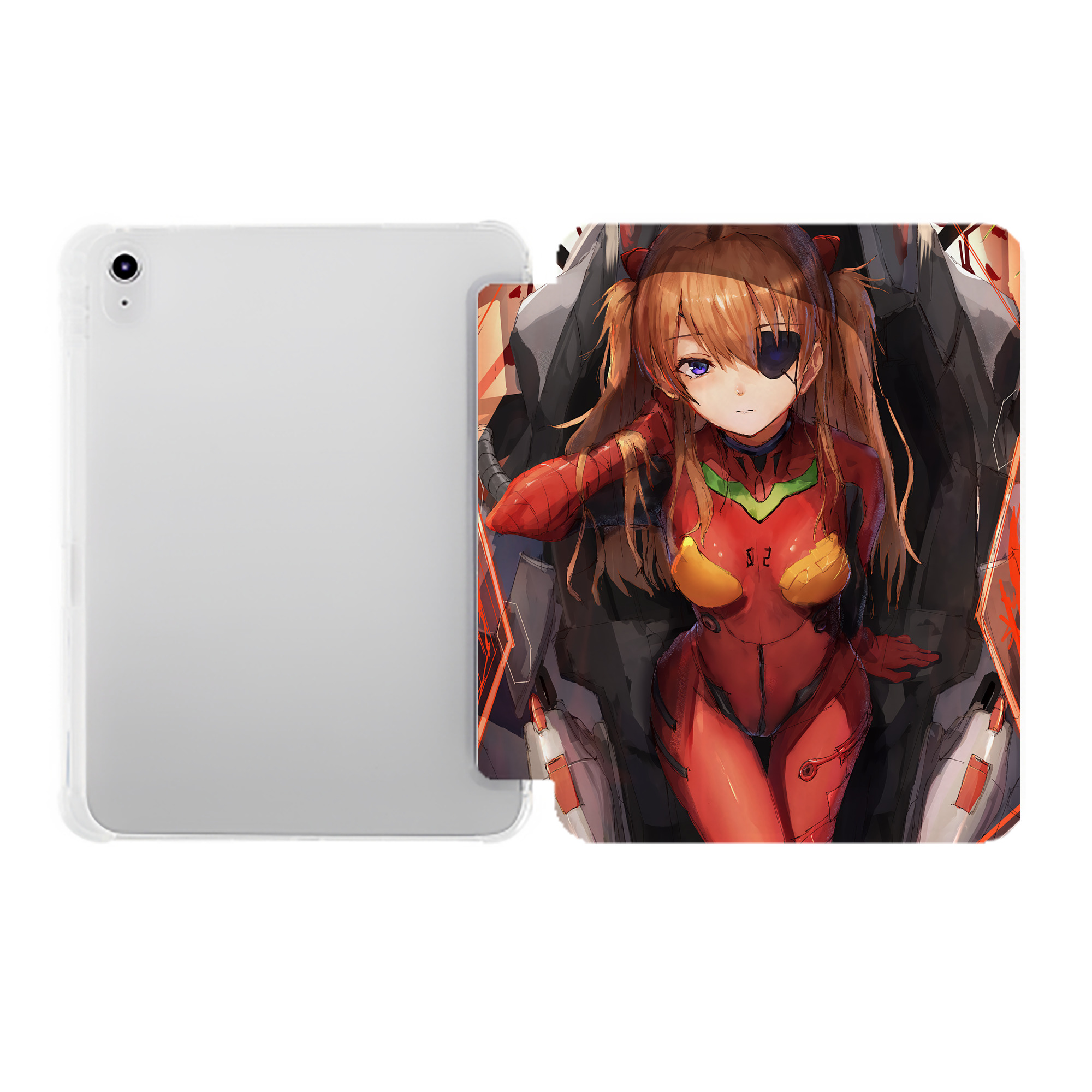 （画像用） EVA 新世紀エヴァンゲリオン IPad ケース ペン収納付き 三つ折りスタンド PUレザー×シリコン 対応機種9.5/10.5/10.9インチ
